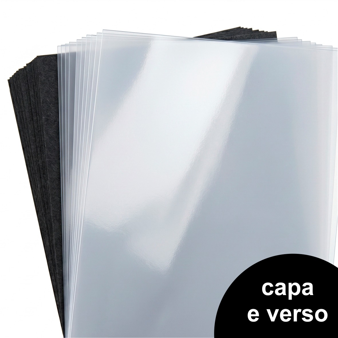Frente Transparente e Fundo Preto