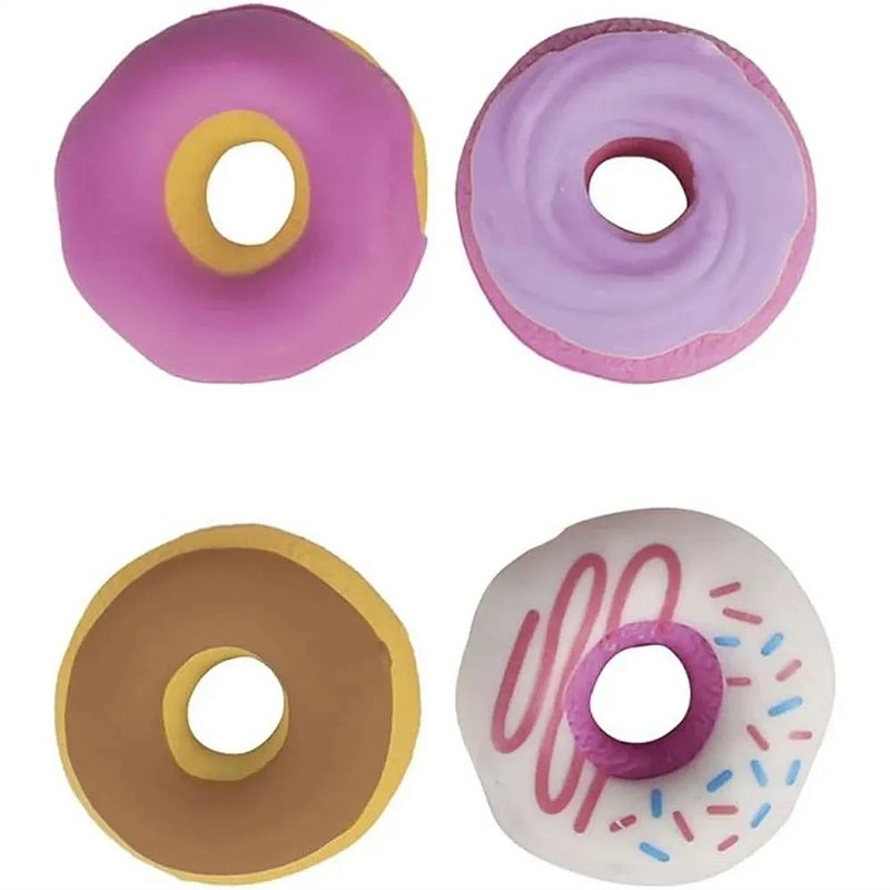 BORRACHA DECORADA MINI DONUTS LANCHEIRA C/4 (S) UNIDADE 345156 - TILIBRA