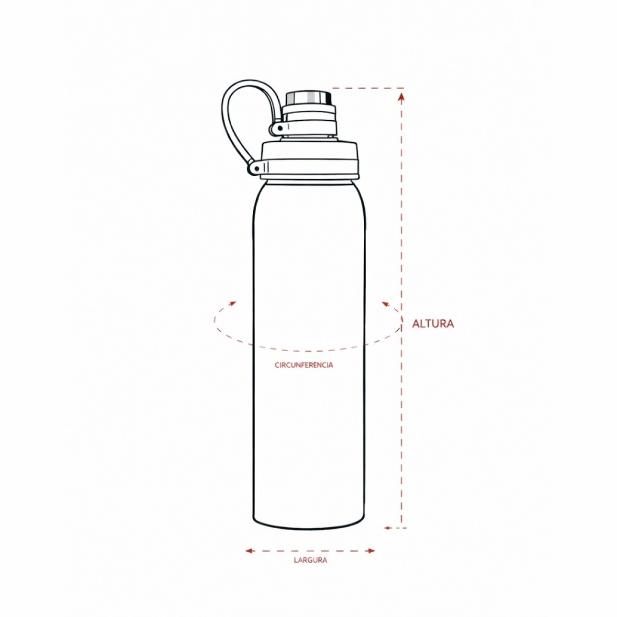 GARRAFA DE INOX C/ ALÇA DE SILICONE 800ML
