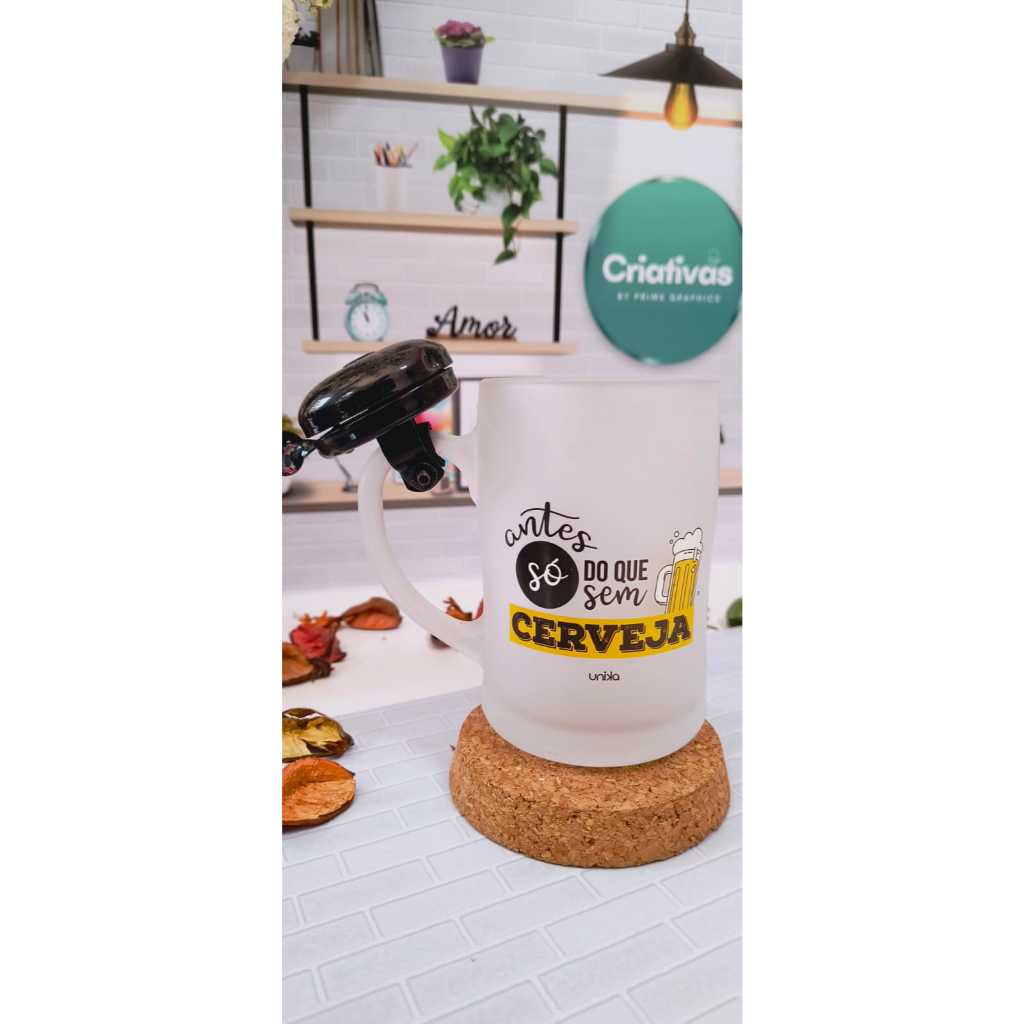 Caneca Campainha 400ml - Antes só do que sem cerveja