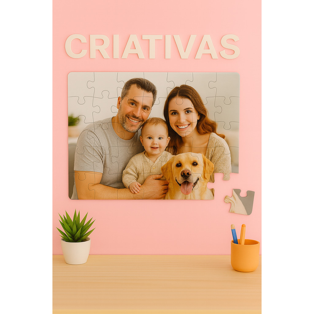 Quebra Cabeça Personalizado A4 C/Brilho 90 PCS