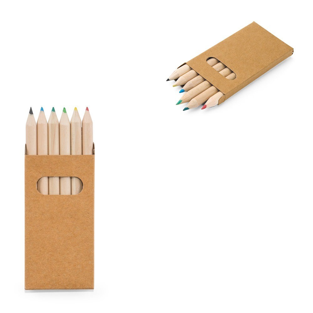 Kit 5 Caixa de cartão com 6 mini lápis de cor (Cópia)