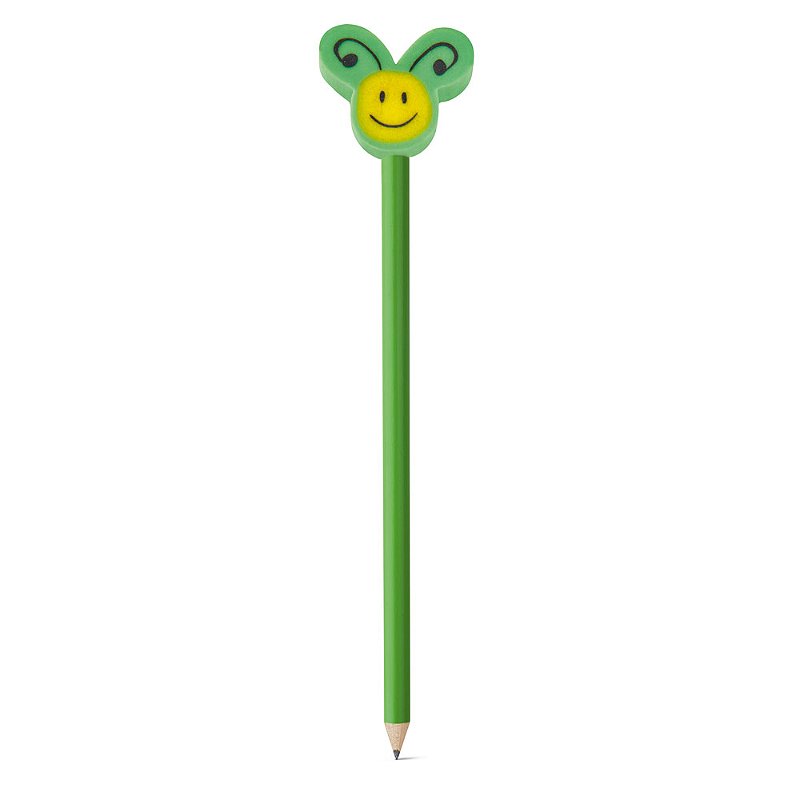 Kit 5 Lápis apontado com boneco de borracha - Ref: 108