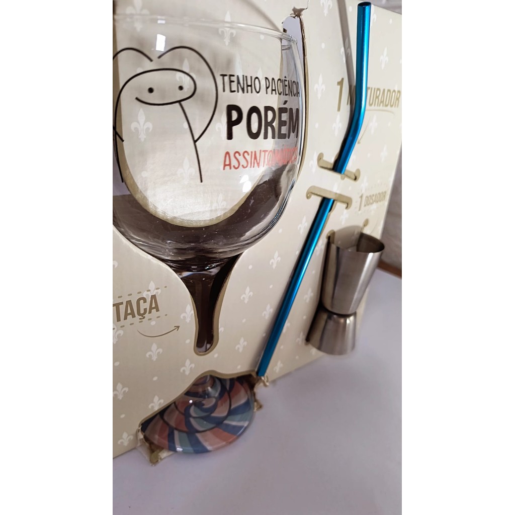 Kit  Tenho Paciencia porém + Dosador e Canudo - Caixa Presente