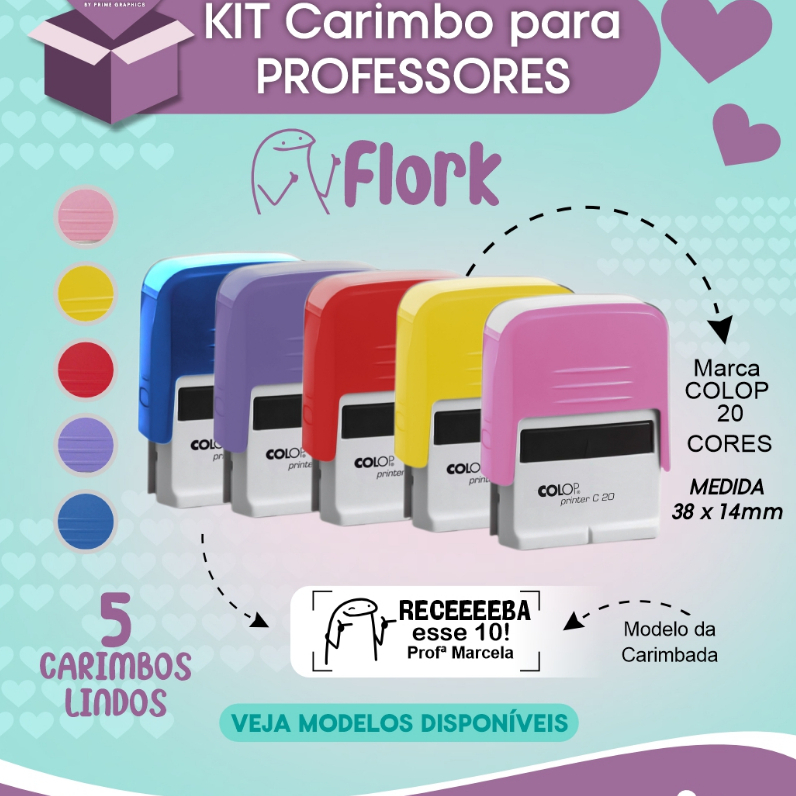 Kit 5 Carimbos para professores