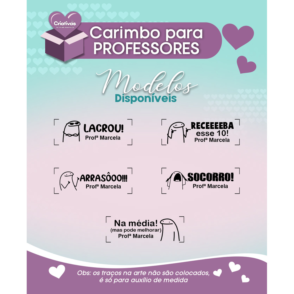 Kit 5 Carimbos para professores