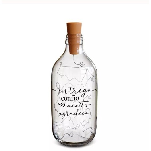 Luminária Bojuda Vidro Entrego , Confio 500ml