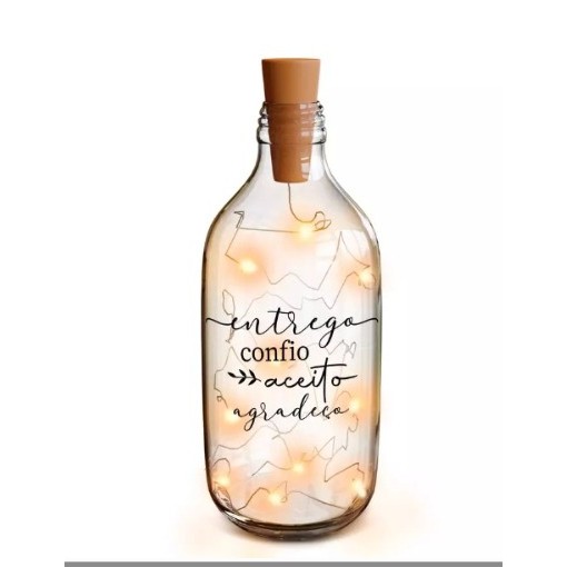 Luminária Bojuda Vidro Entrego , Confio 500ml