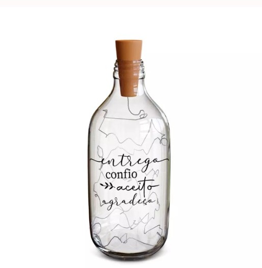 Luminária Bojuda Vidro Entrego , Confio 500ml