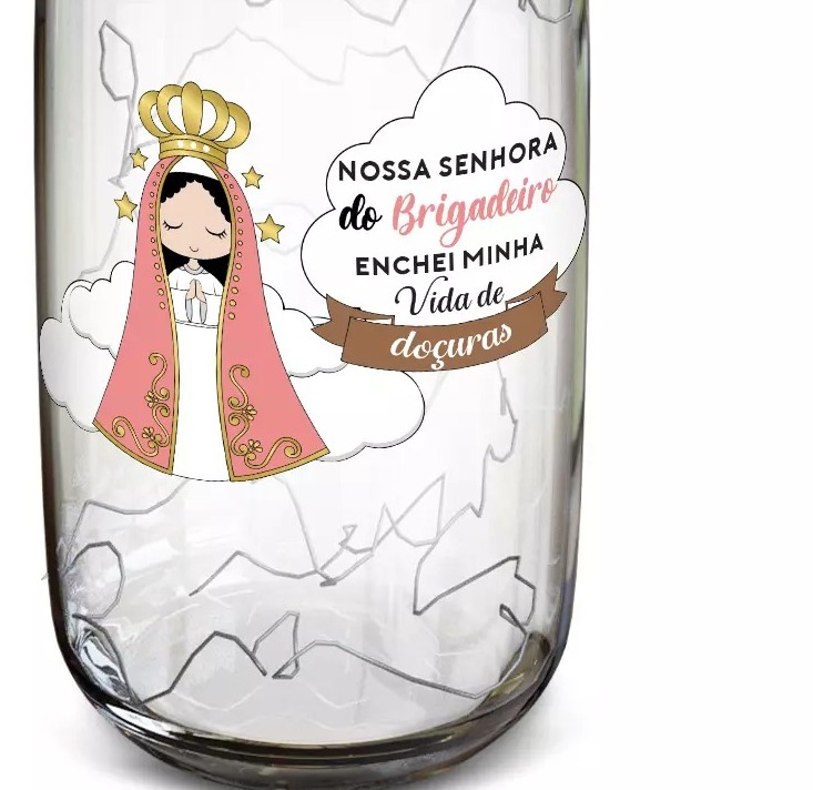 Luminária Bojuda Vidro Nossa Senhora do Brigadeiro 500ml