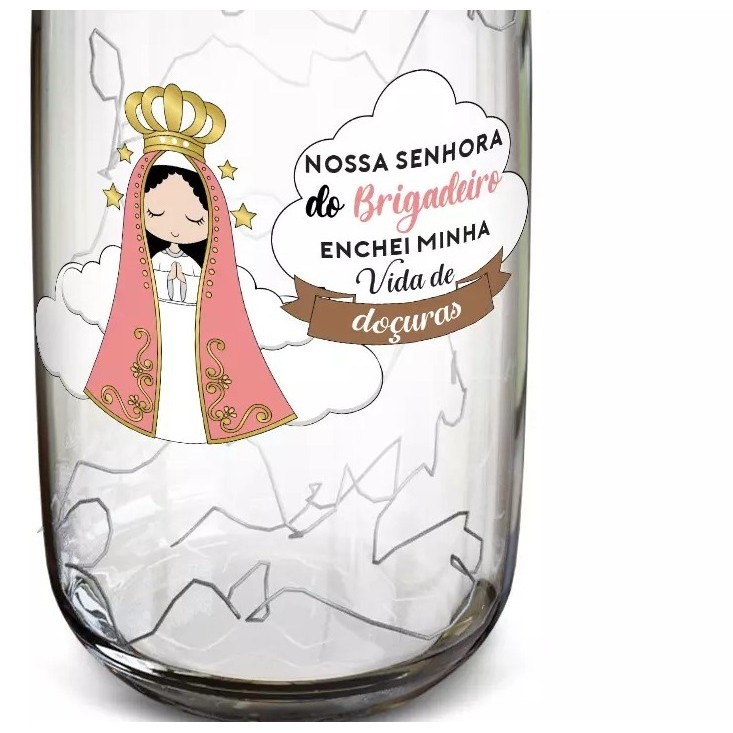 Luminária Bojuda Vidro Nossa Senhora do Brigadeiro 500ml