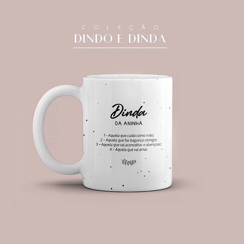 Caneca de Porcelana 325ml Dinda da Aninha