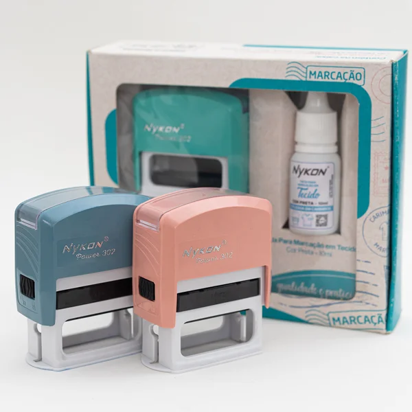Kit Carimbo Tecido Verde Pastel
