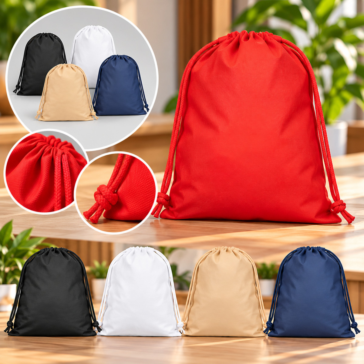 Sacola grande em non-woven (60 g/m²) termo-selada