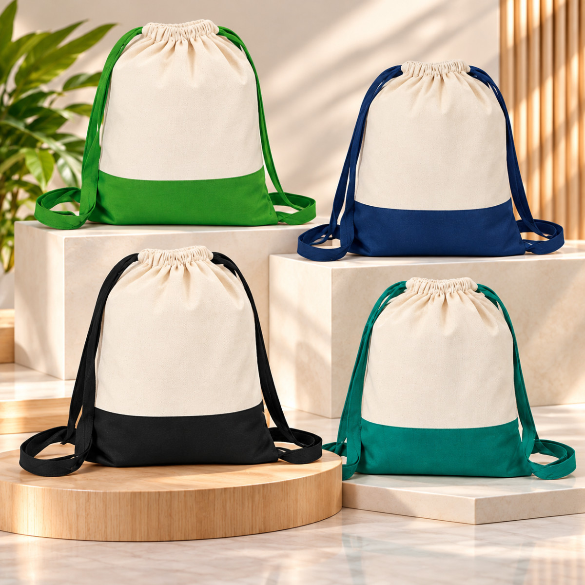 Saco tipo mochila 100% algodão (180 g/m²)