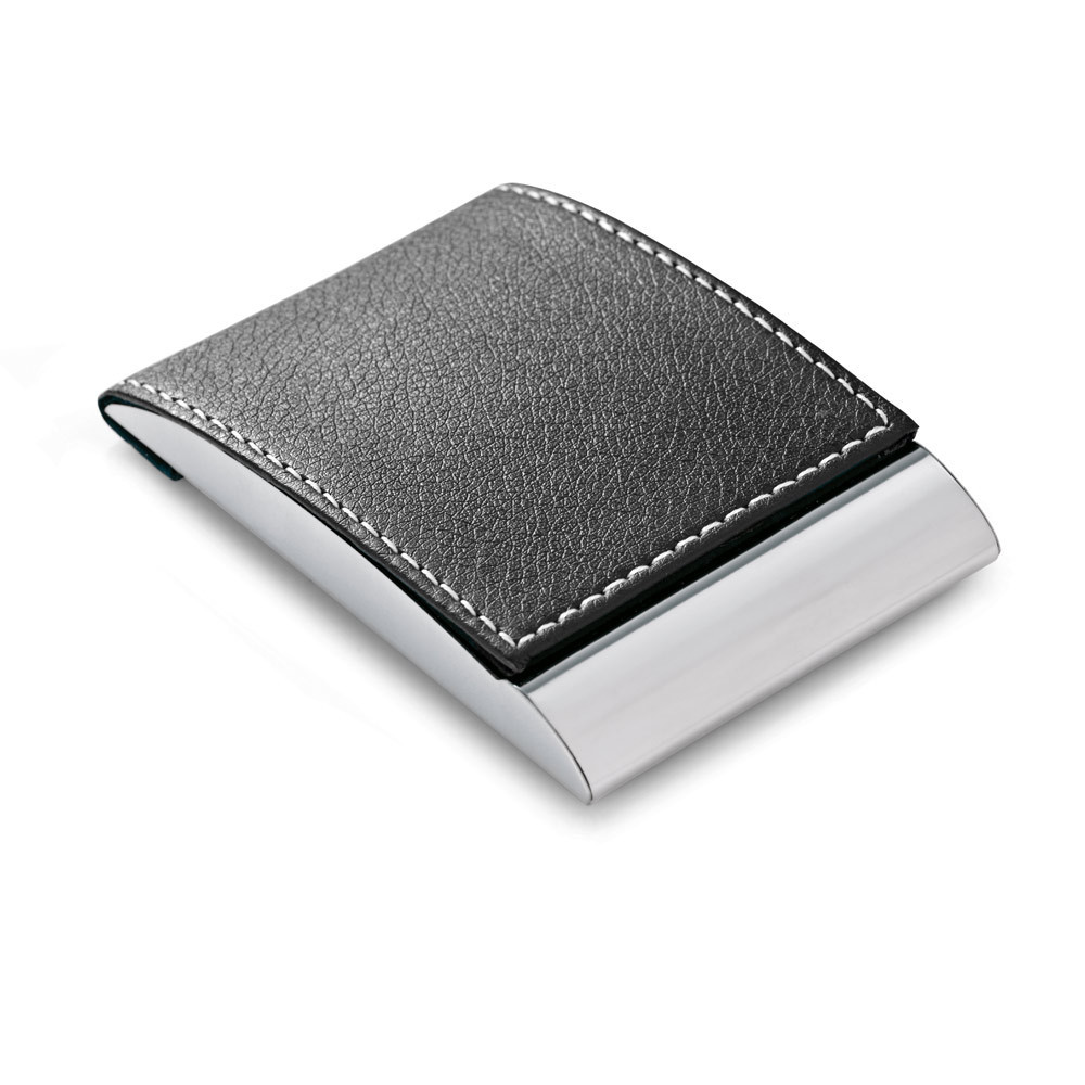 Porta cartões em metal e couro sintético - Ref: 103