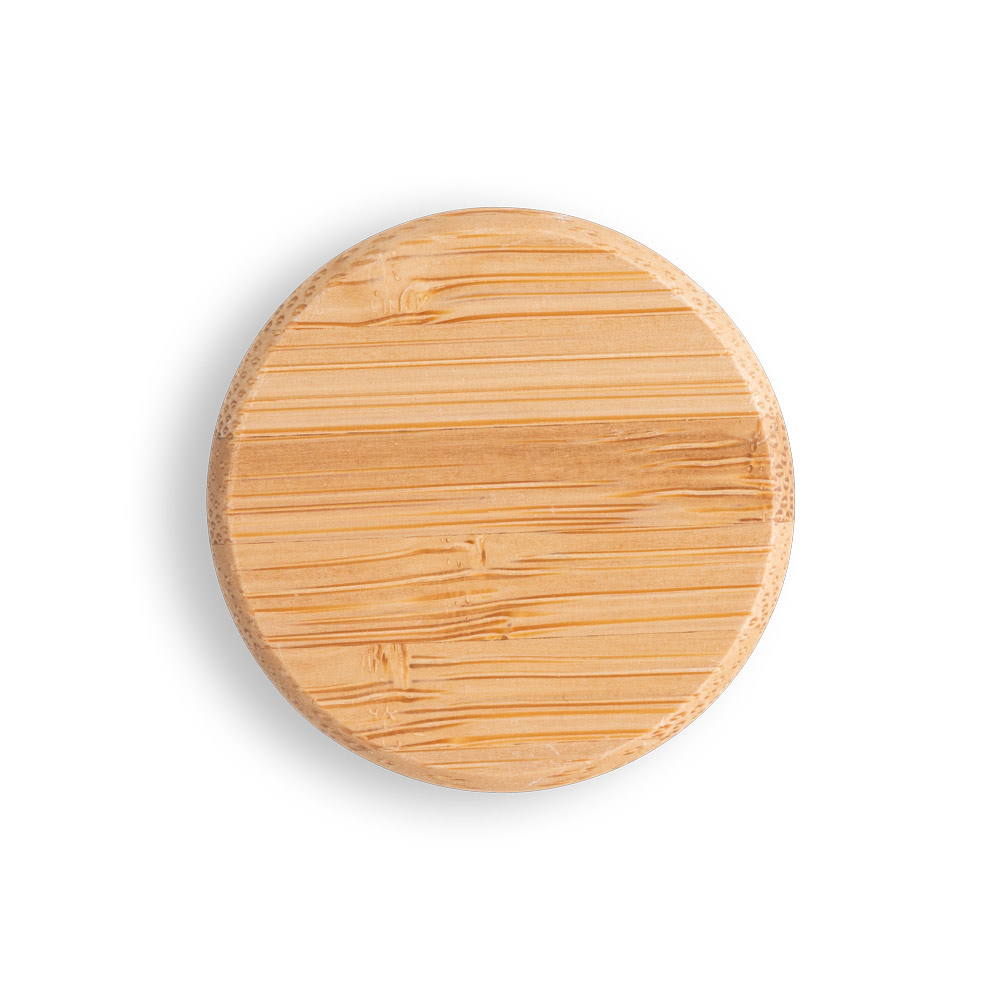 Squeeze em alumínio com acabamento mate e tampa em bambu 550 mL - Ref: 103