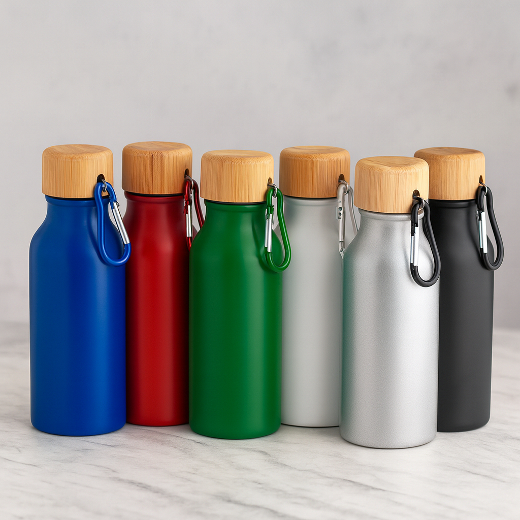 Squeeze em alumínio 100% reciclado com cor sólida brilhante 400 mL