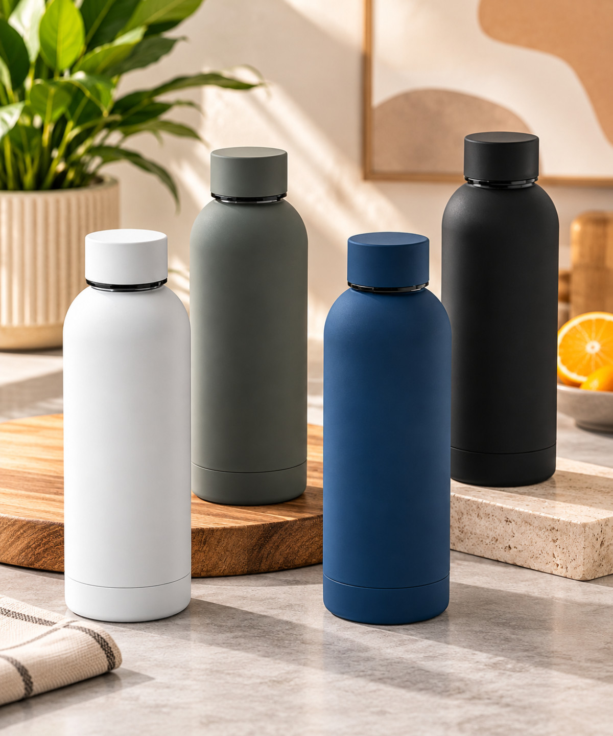 Garrafa em aço inox 36% reciclado de parede dupla térmica, isolada a vácuo 550 mL