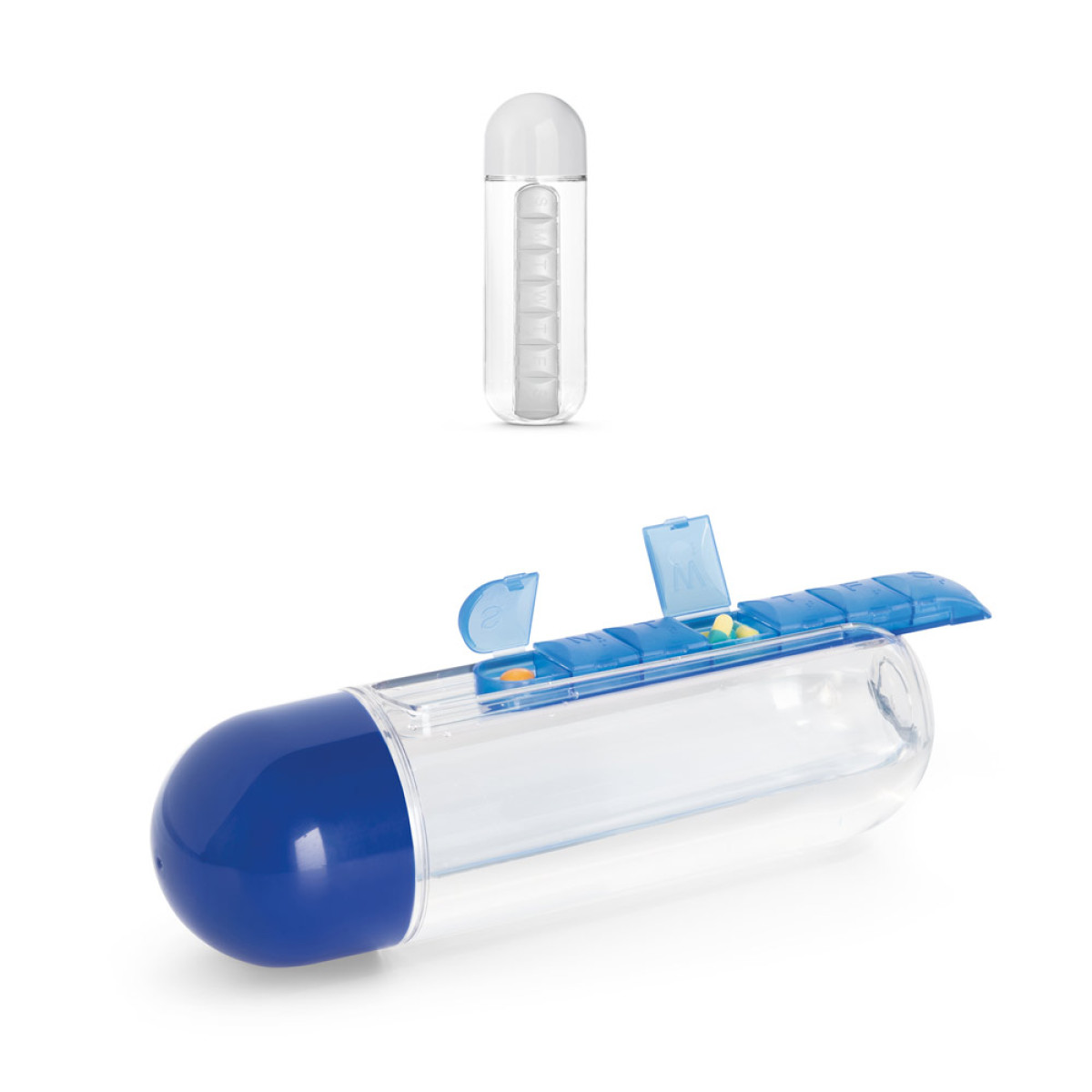 Garrafa Squeeze Porta Comprimidos Organizador Remédio Semana