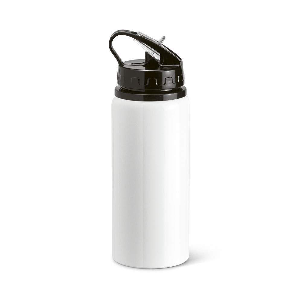 Squeeze em alumínio e tampa PP, com bico de canudo flip e canudo 670 mL - Ref: 103