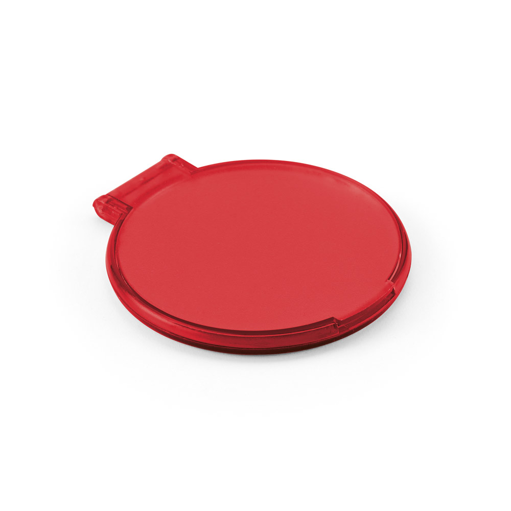 Espelho de maquiagem com formato redondo