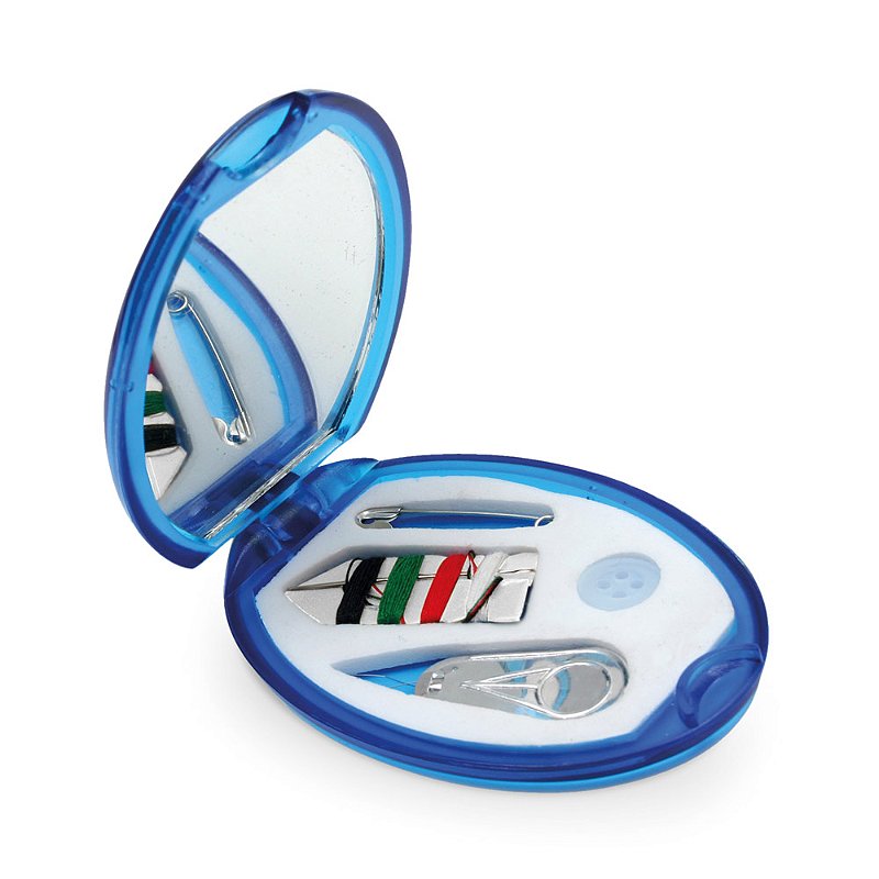 Kit de Costura Mini Portátil com Espelho | Ideal para Viagem, Brinde e Emergências | Compacto e Personalizável