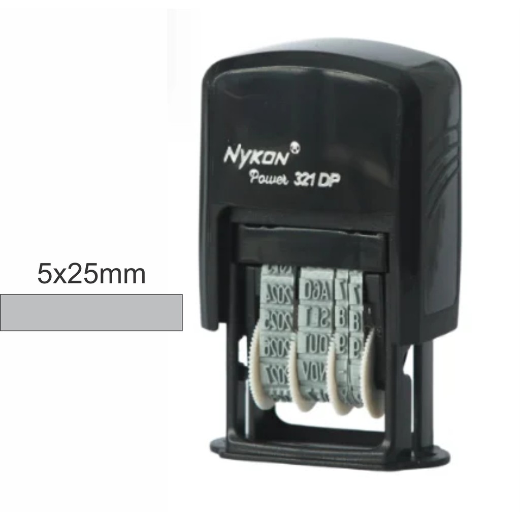 CARIMBO AUTOMÁTICO DATADOR N321DP NYKON COM TEXTO 5X25MM