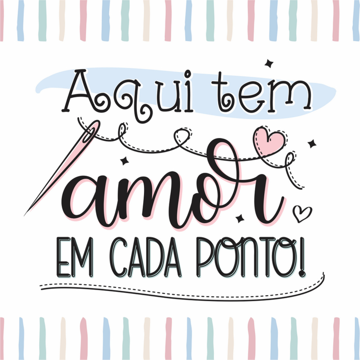 Adesivo vinil 4x4cm aqui tem amor em cada ponto