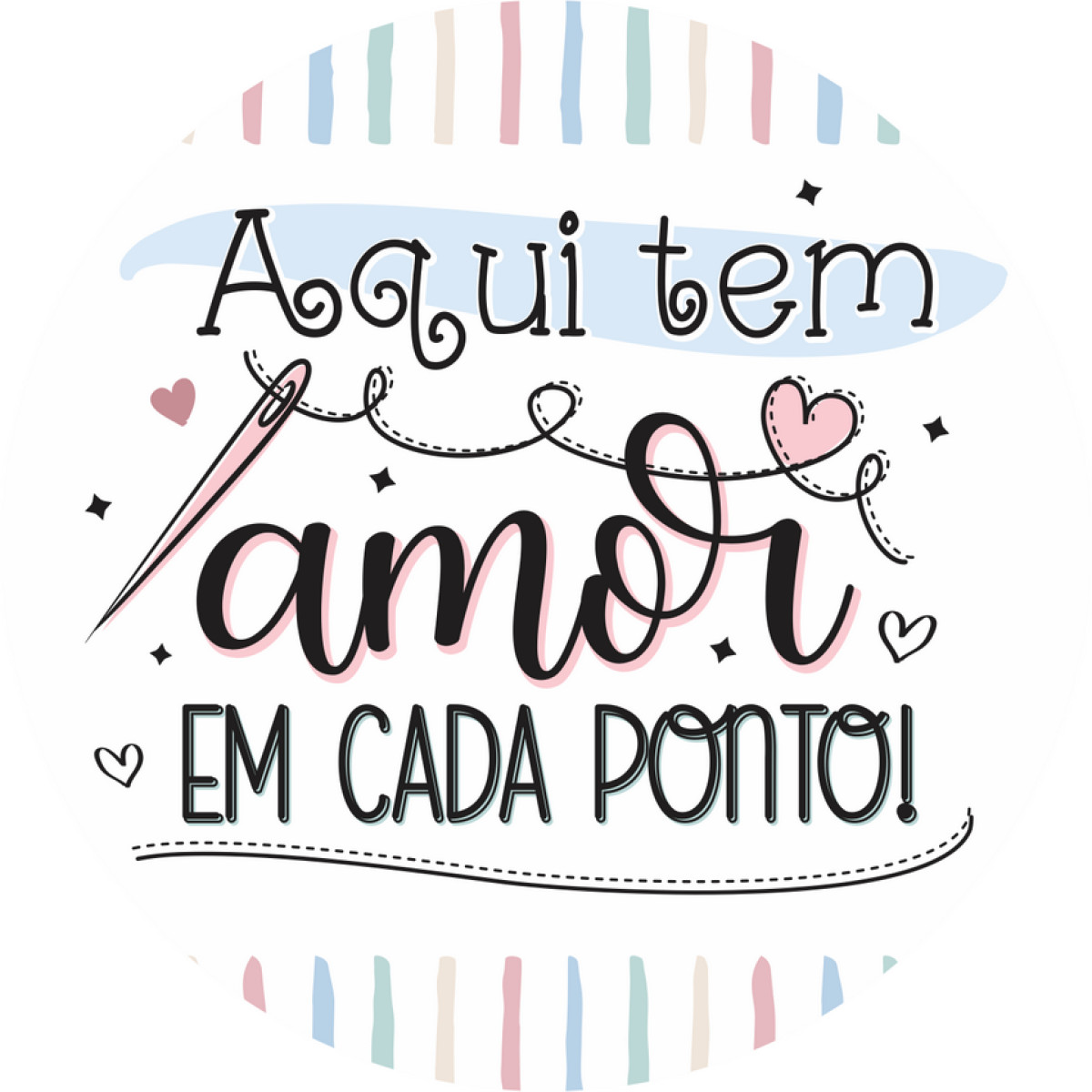 Adesivo vinil 4x4cm aqui tem amor em cada ponto