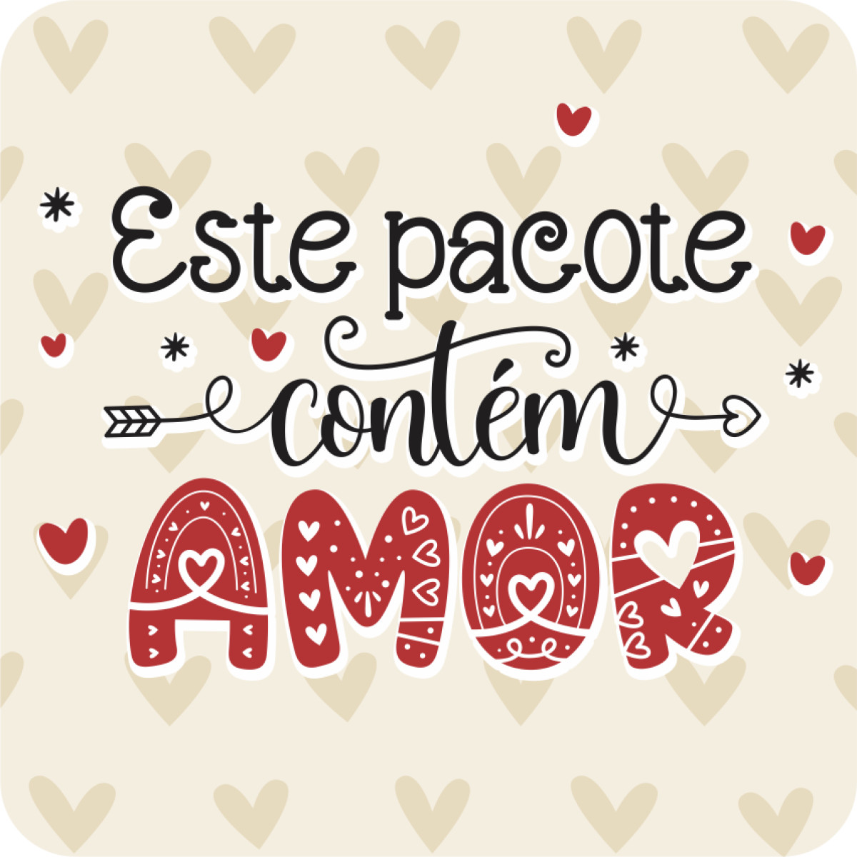 Adesivo de Vinil 4x4cm este pacote contem amor