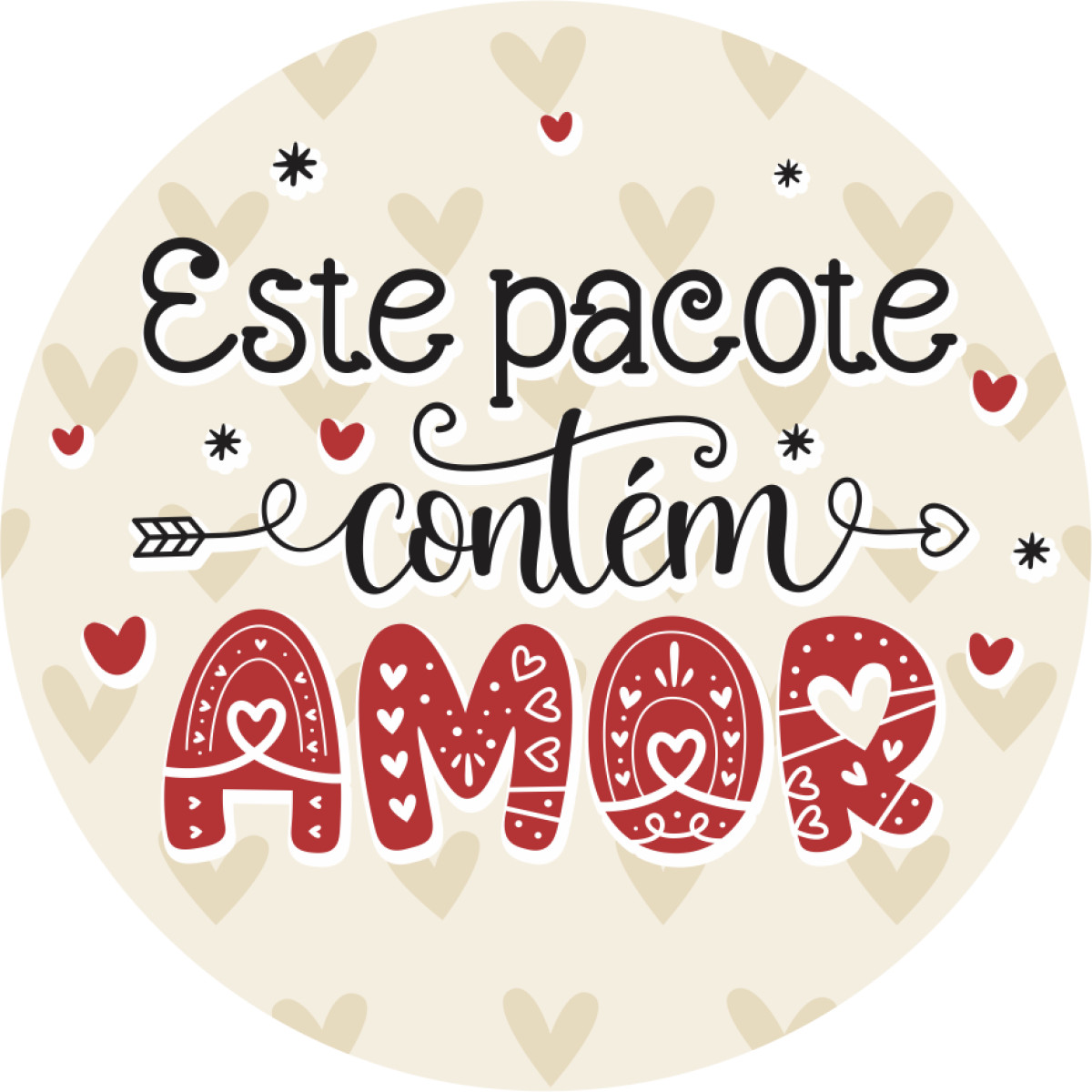 Adesivo de Vinil 4x4cm este pacote contem amor