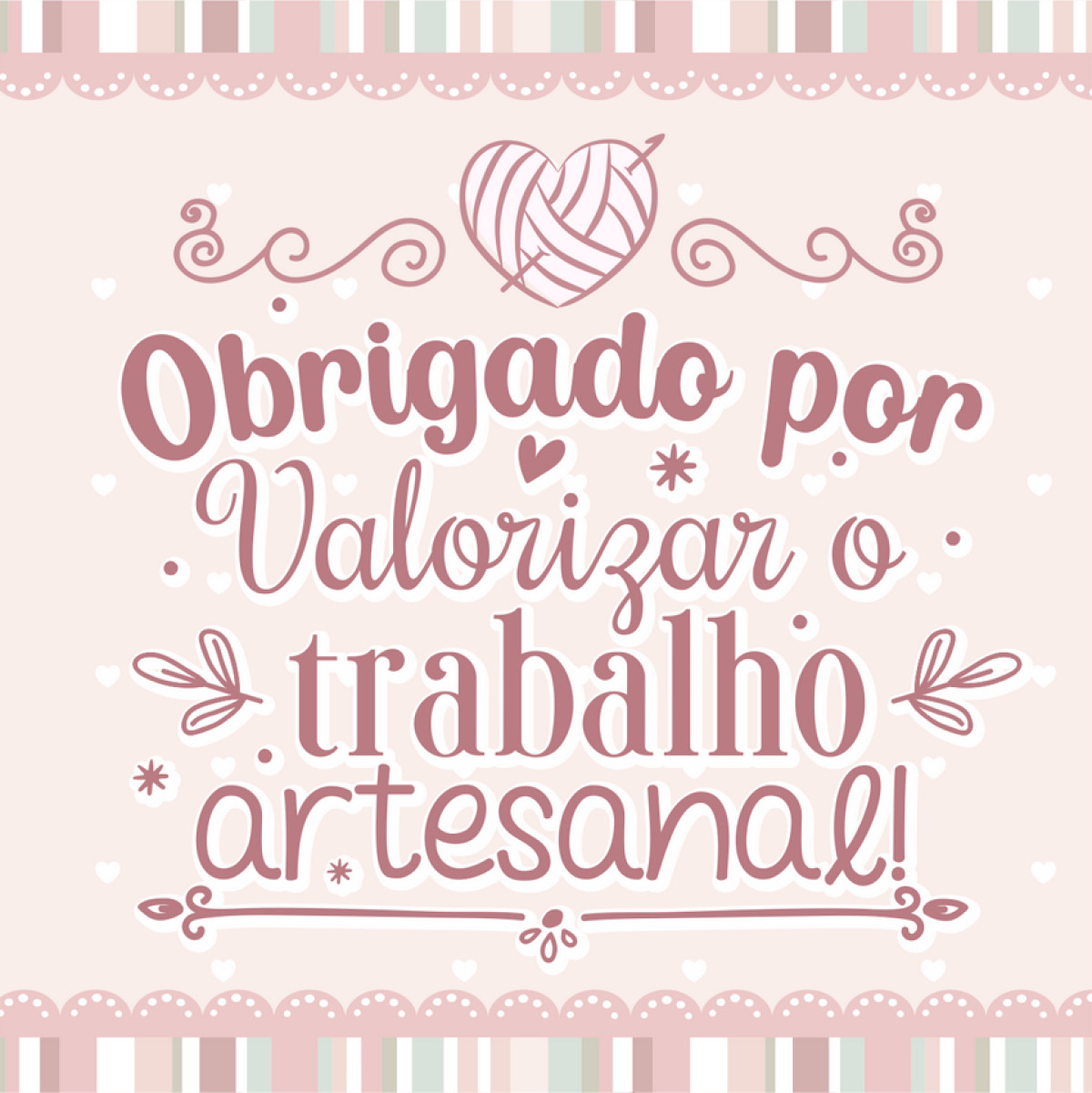 Adesivo de Vinil 4x4cm obrigado por valorizar o trabalho artesanal rosa