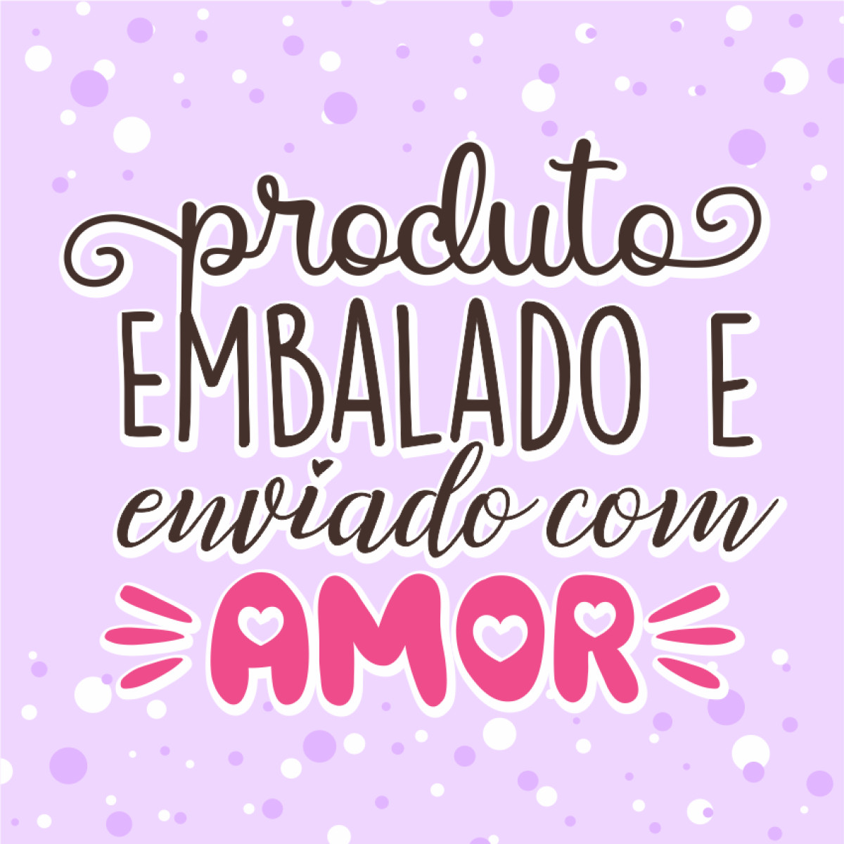 Adesivo de Vinil 4x4cm produto embalado e enviado com amor