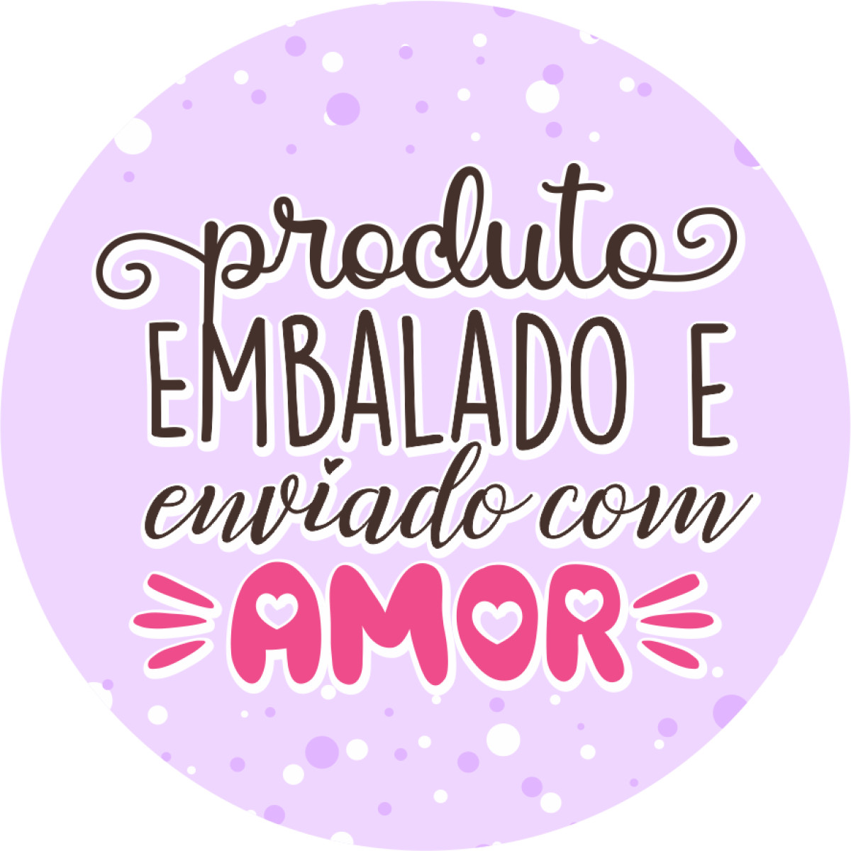 Adesivo de Vinil 4x4cm produto embalado e enviado com amor
