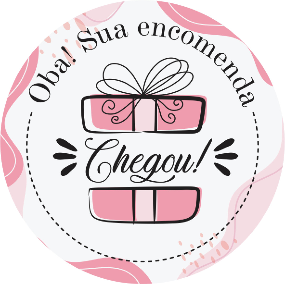 Adesivo de Vinil 4x4cm oba sua encomenda chegou