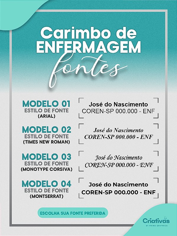 Carimbo para Enfermagem  27 x 10mm