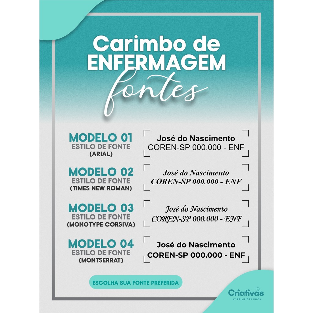 Carimbo para Enfermagem  27 x 10mm