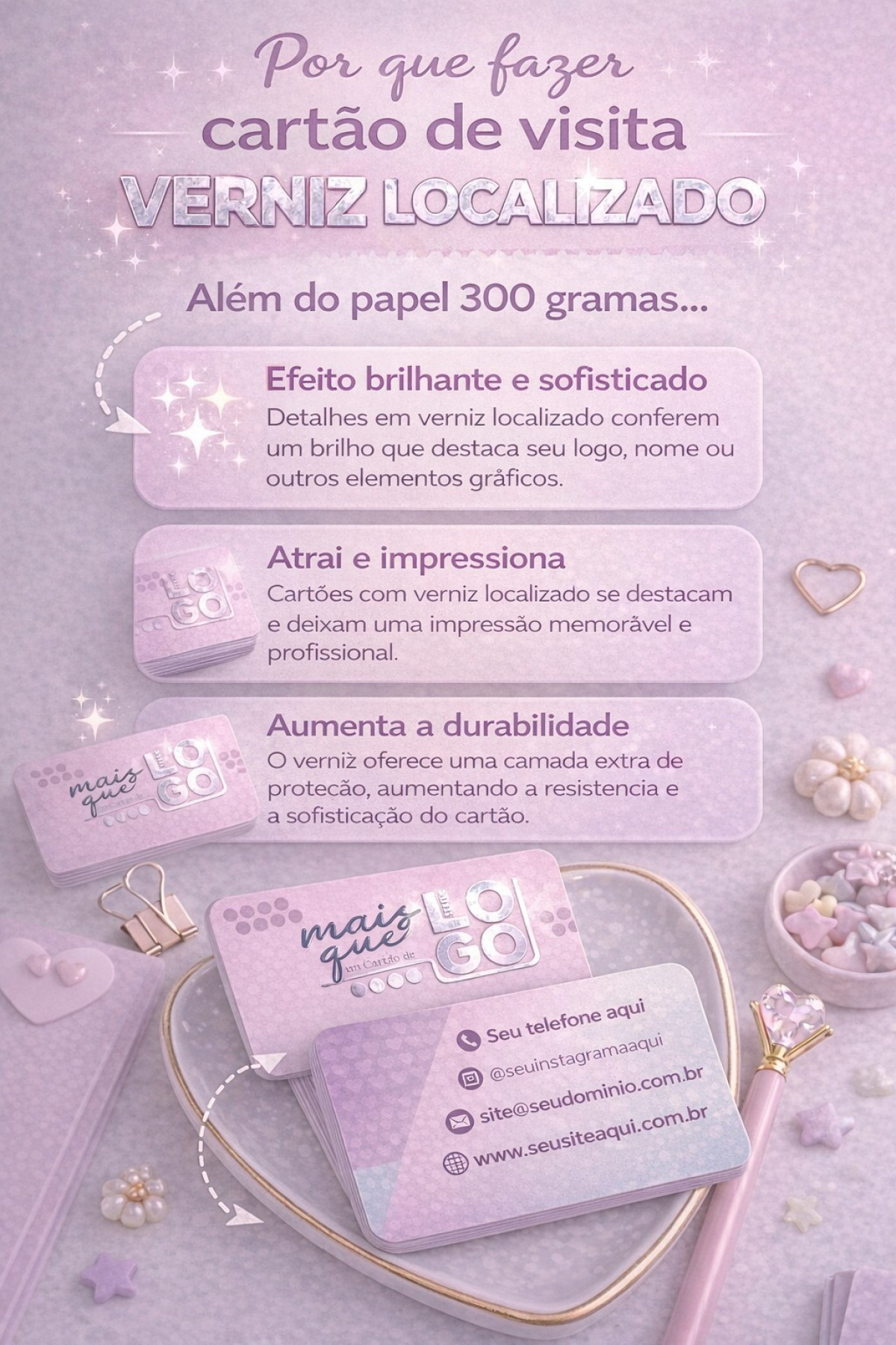 Cartão de Visita Verniz Localizado