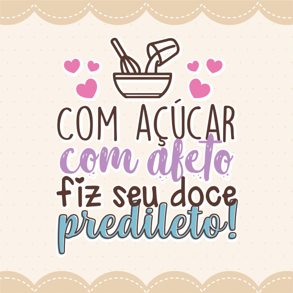 Adesivos tamanho 4x4 Com açucar com afeto fiz seu doce predileto