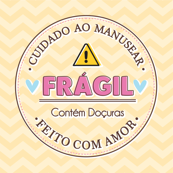 Adesivos tamanho 4x4 Cuidado Ao Manusear