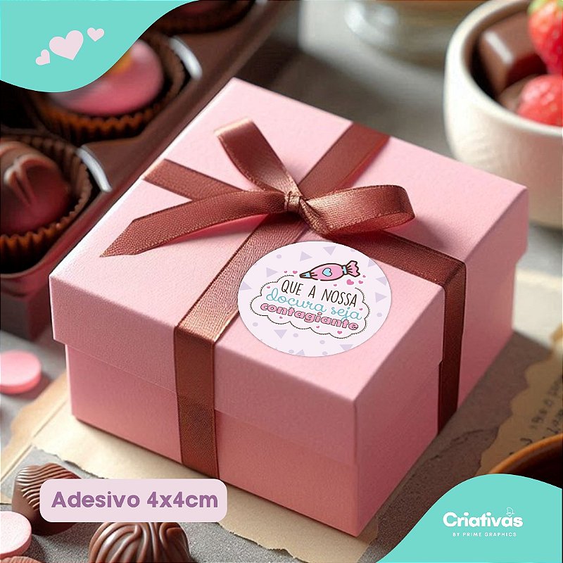 Adesivos tamanho 4x4 Que a nossa doçura seja contagiante