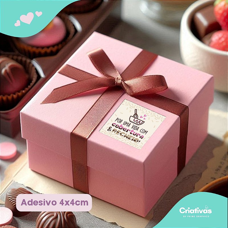 Adesivos tamanho 4x4 Por uma cobertura & recheio