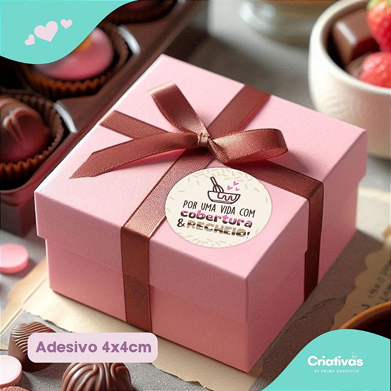 Adesivos tamanho 4x4 Por uma cobertura & recheio