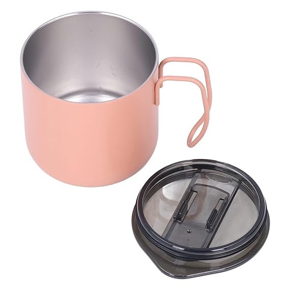 Caneca de Café 300ml Inox Dupla Parede com Tampa |  Enjoy Life