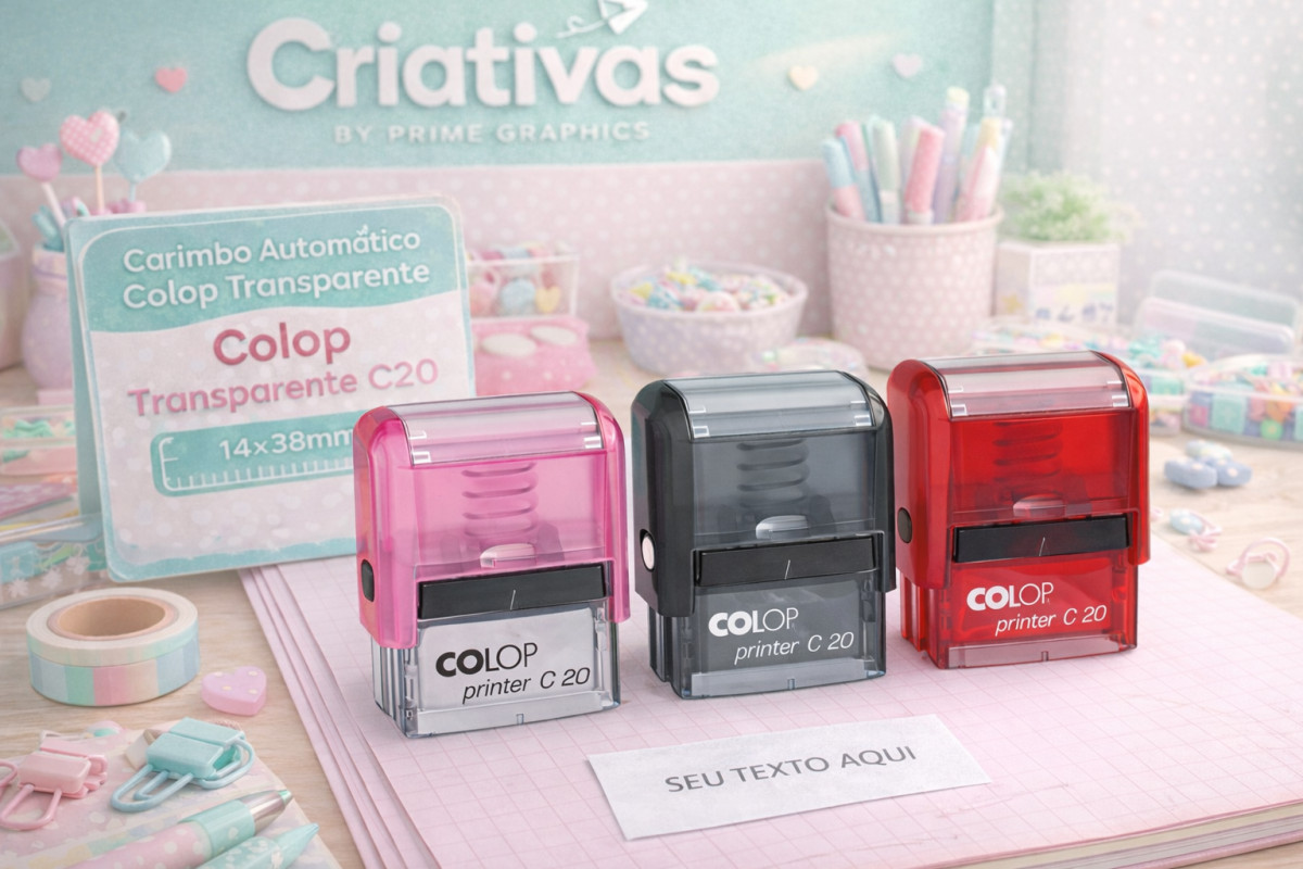 Carimbo Automático Colop Transparente C20 14x38mm