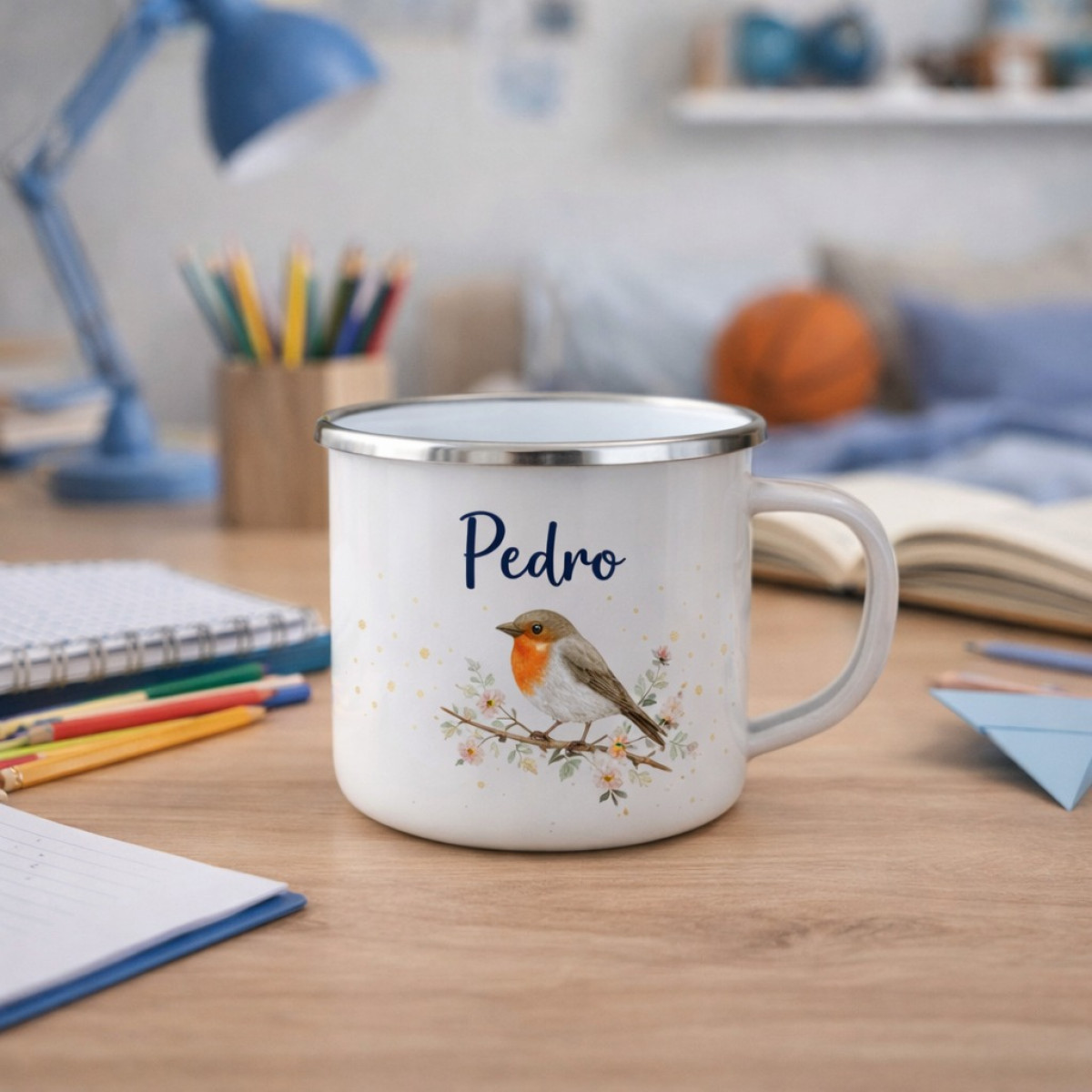 Caneca Esmaltada Inox 370ml Personalizada | Nome, Tema ou Logo | Lembrancinha Casamento, Aniversário e Presente