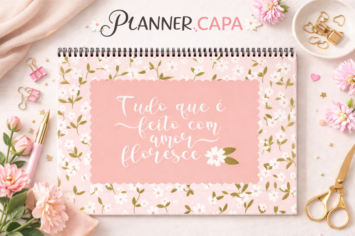 Planner Permanente A4 Floral Semanal e Mensal | Controle Financeiro | Organizador Completo 2026 | Papel 90g Espiral