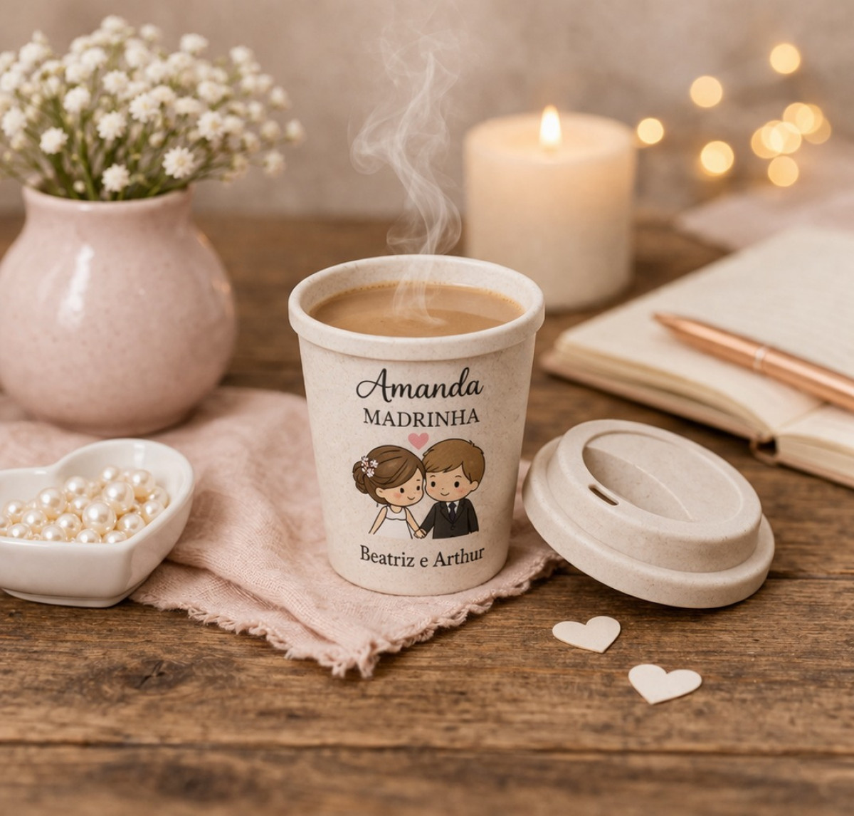 Copo de Viagem Personalizado 350ml | Kit com 20 Unidades | Tampa + Corpo em PP