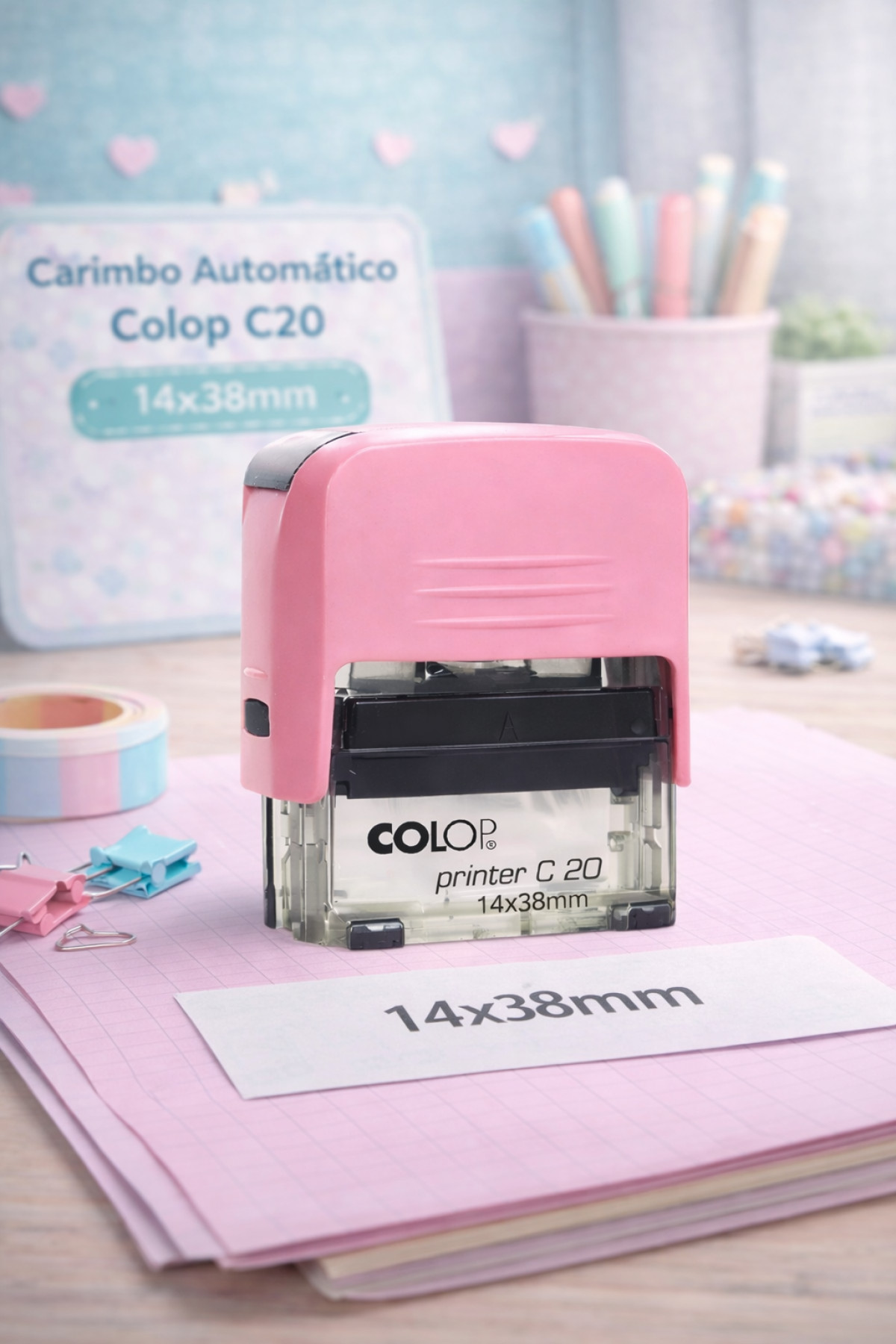 Carimbo Automático Colop C20 14x38mm